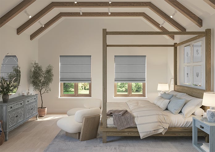 Roslin (Blackout), Lunar Grey - Motorised Roman Blind - Image 8